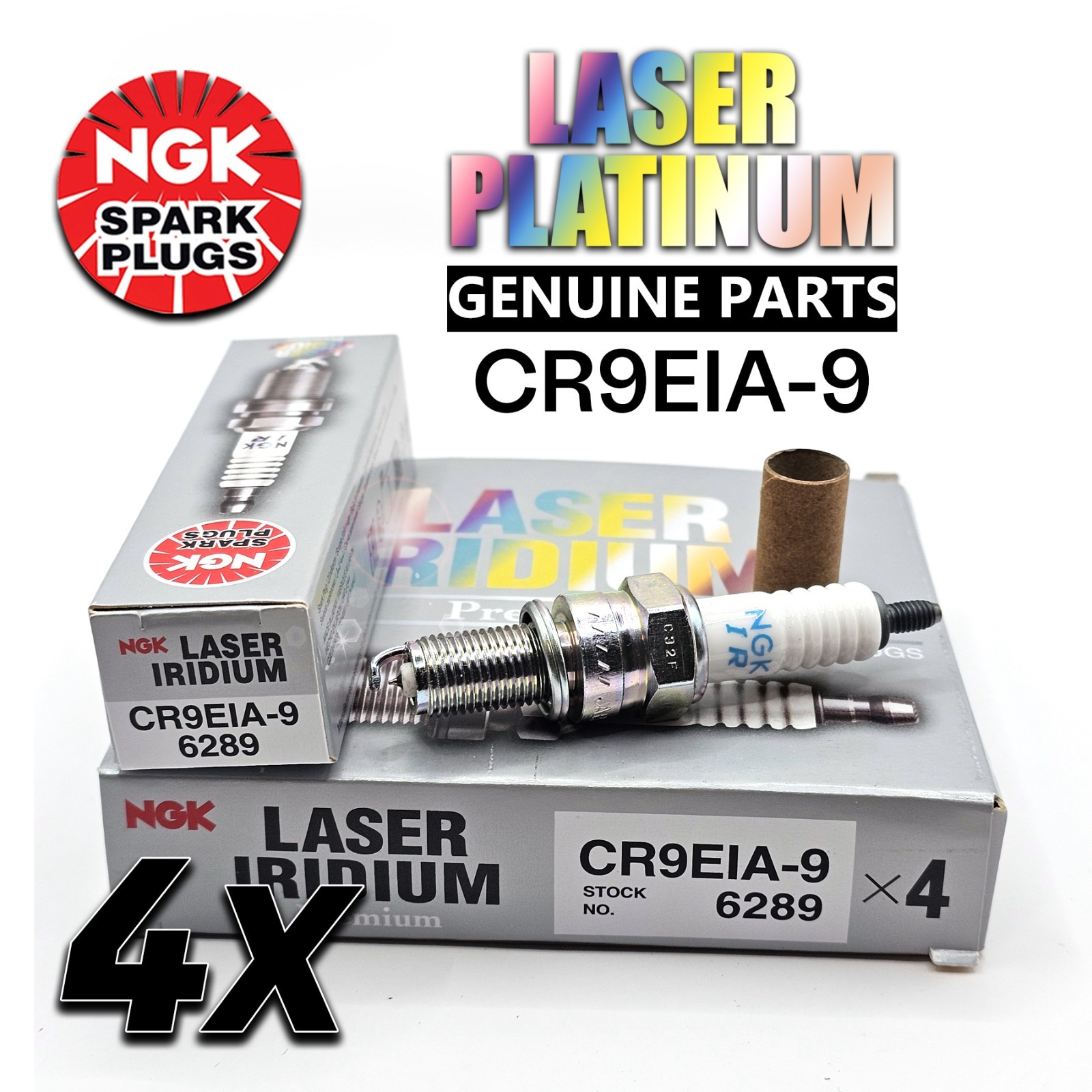 4 x NGK LASER IRIDIUM CR9EIA-9 6289 SPARK PLUG WHOLE GSXR600 B-King