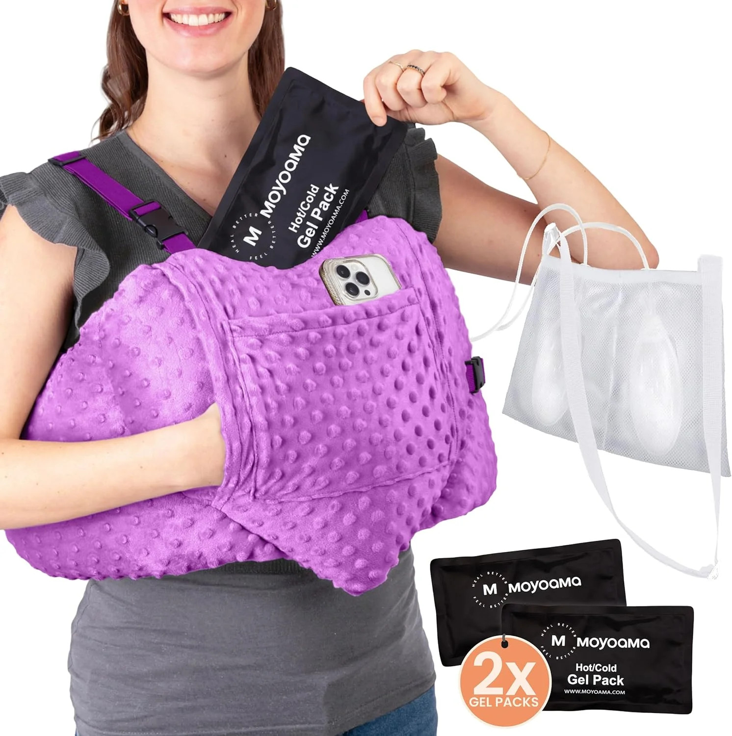 MOYOAMA Post Mastectomy Pillow Heart - 4 Pcs Protective Set - Cozy Hand Muff & 5