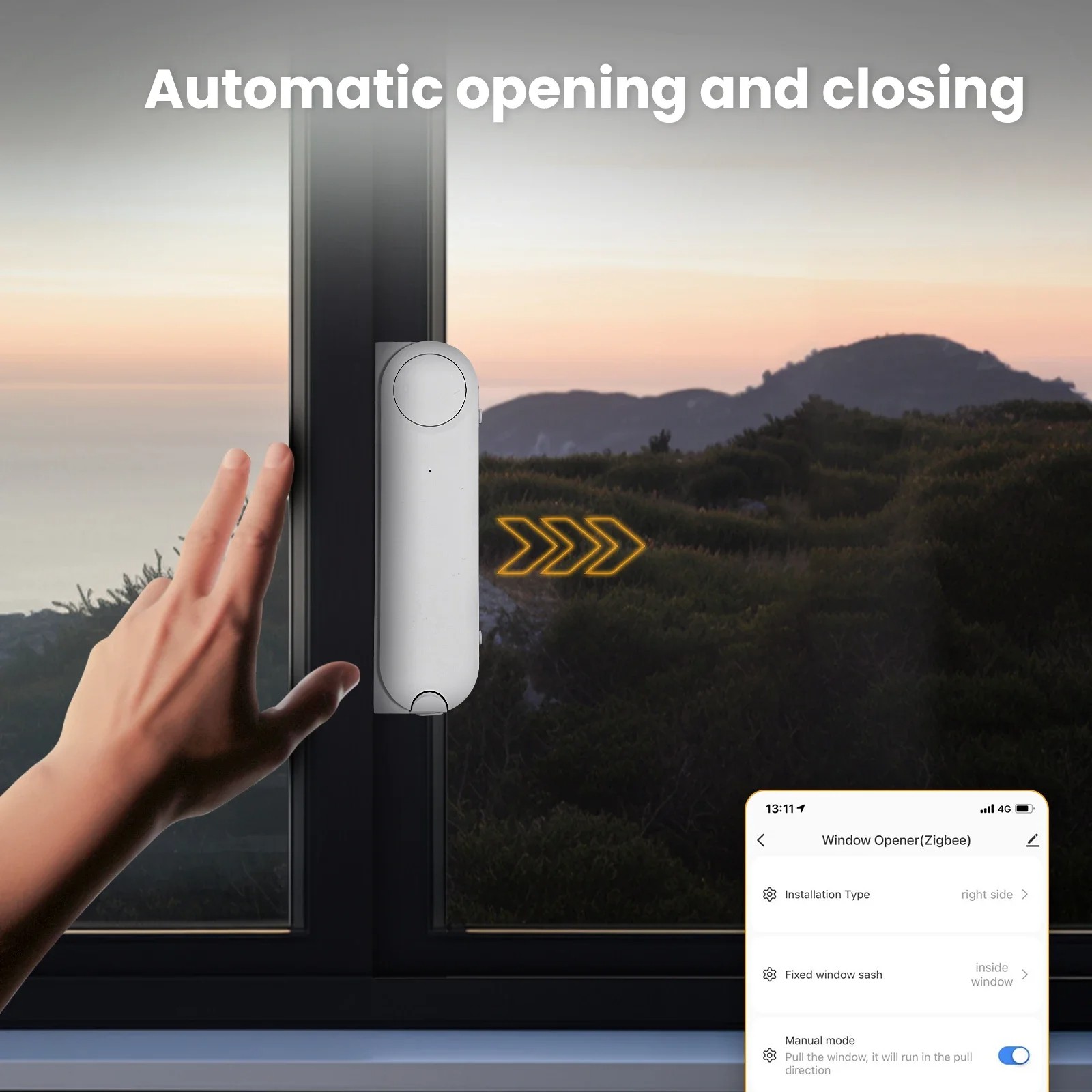 Smart Electric Window Opener Solar Wireless Automatic Timer Tuya Zigbee APP AU