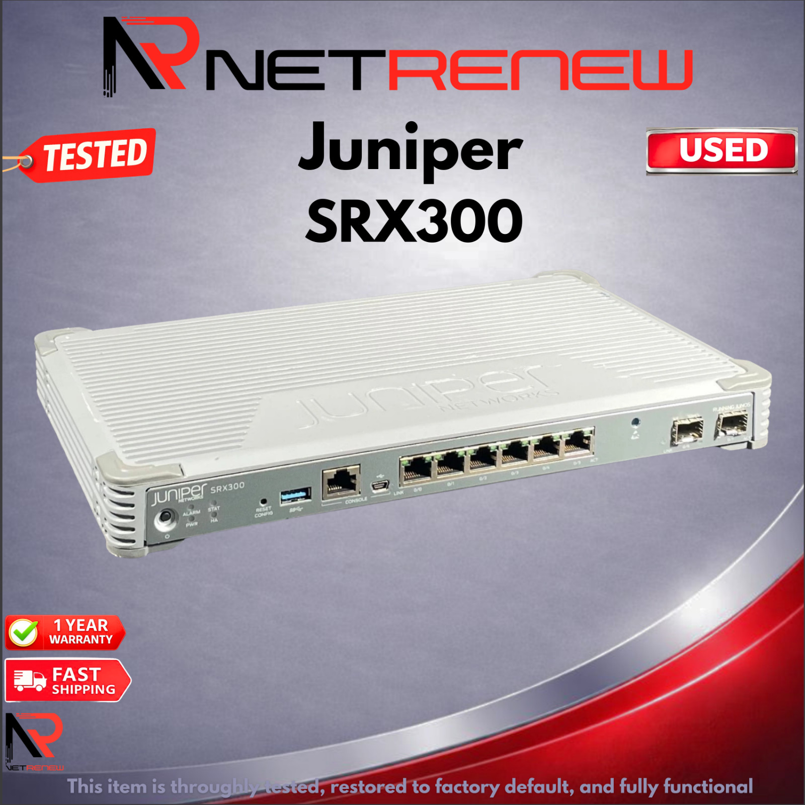 Juniper Networks SRX300 -Services Desktop Security Appliance - No Power Adapter-