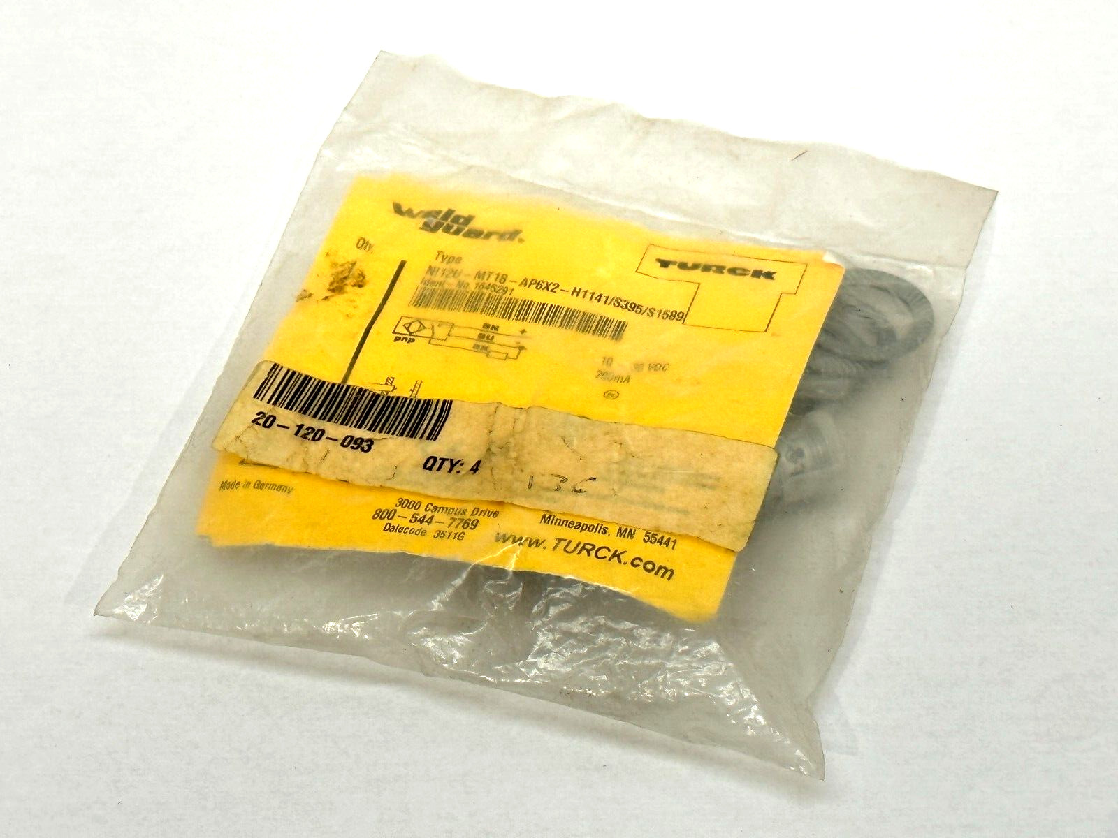 Turck NI12U-MT18-AP6X2-H1141/S395/S1589 1645291 Proximity Sensor 18mm Barrel PNP