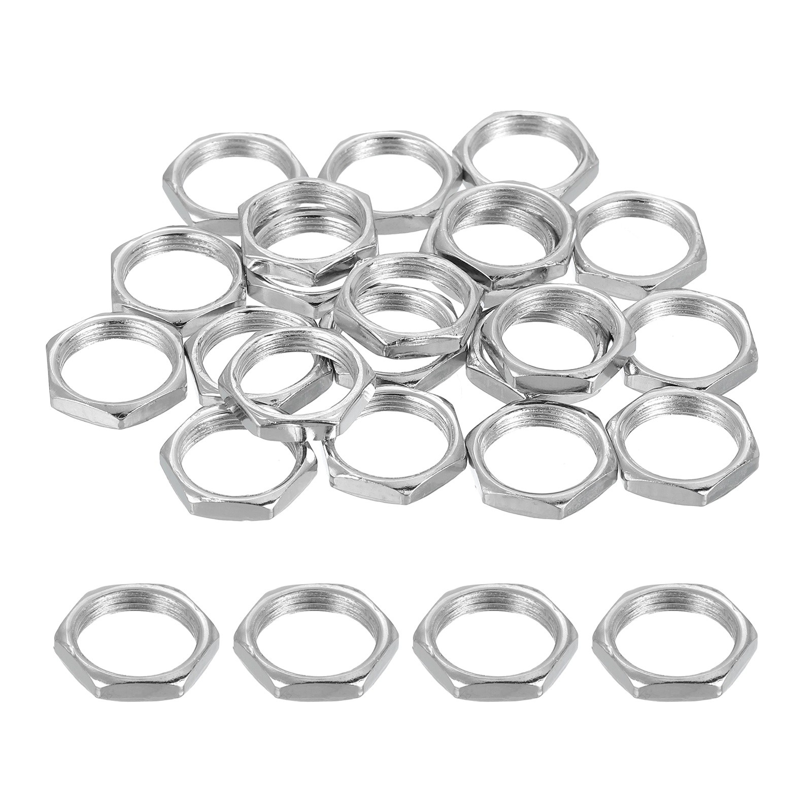 M12x0.75x3mm Steel Hex Nuts, 25Pcs Metal Screw Nuts Fasteners, 14mm Width