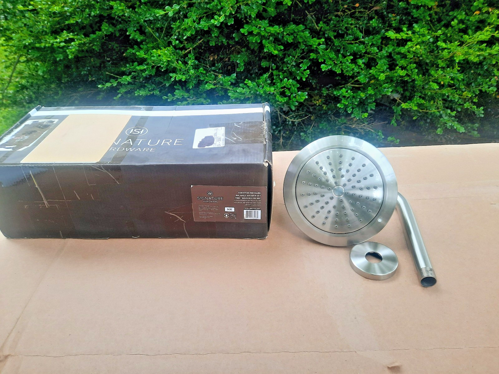 Signature Hardware Edenton 1.8 GPM 1 Function ShowerHead Arm Flang Brushed Nicke