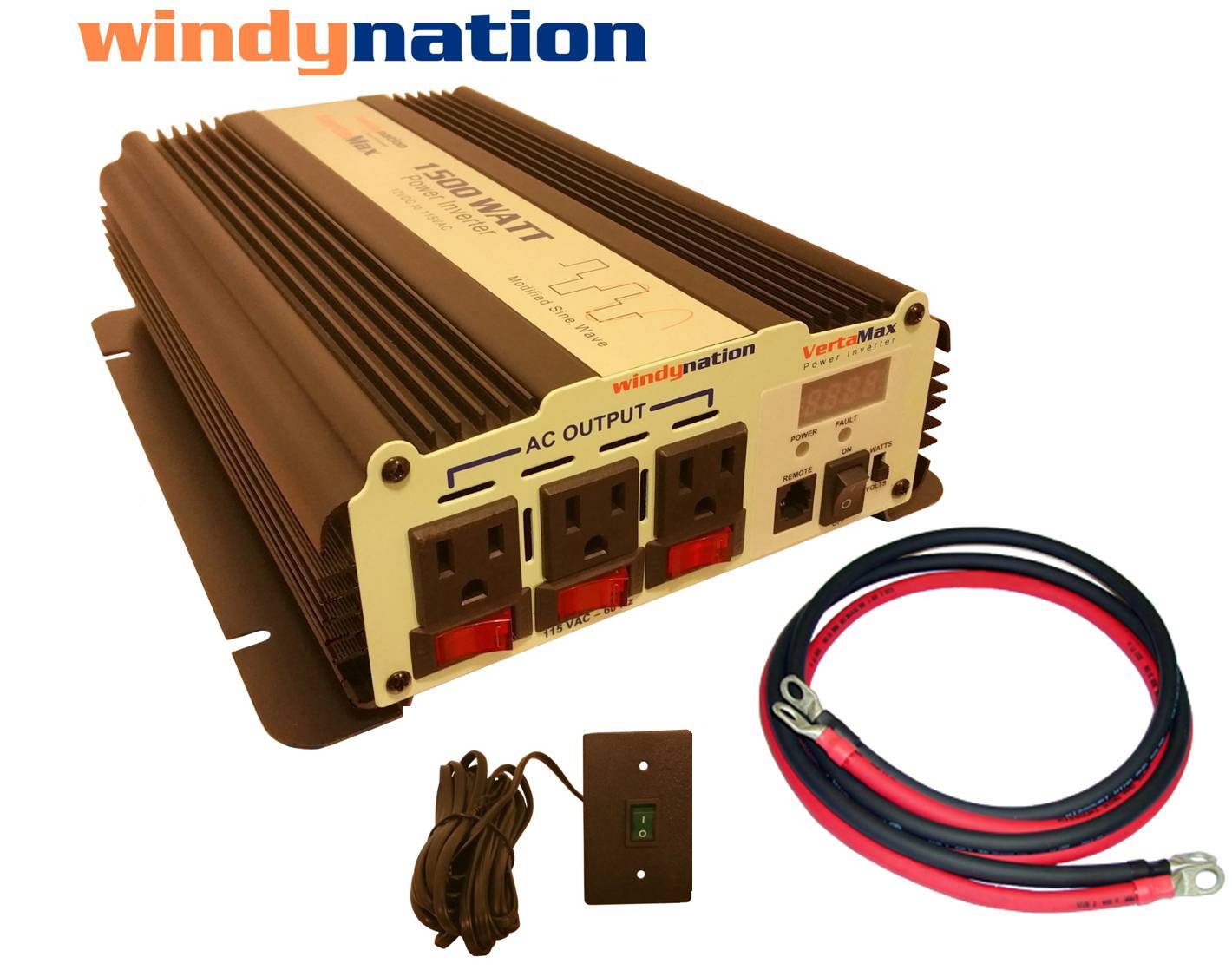 VertaMax 1500 Watt 12V Battery Power Inverter DC to AC Car, RV, Solar, RV,