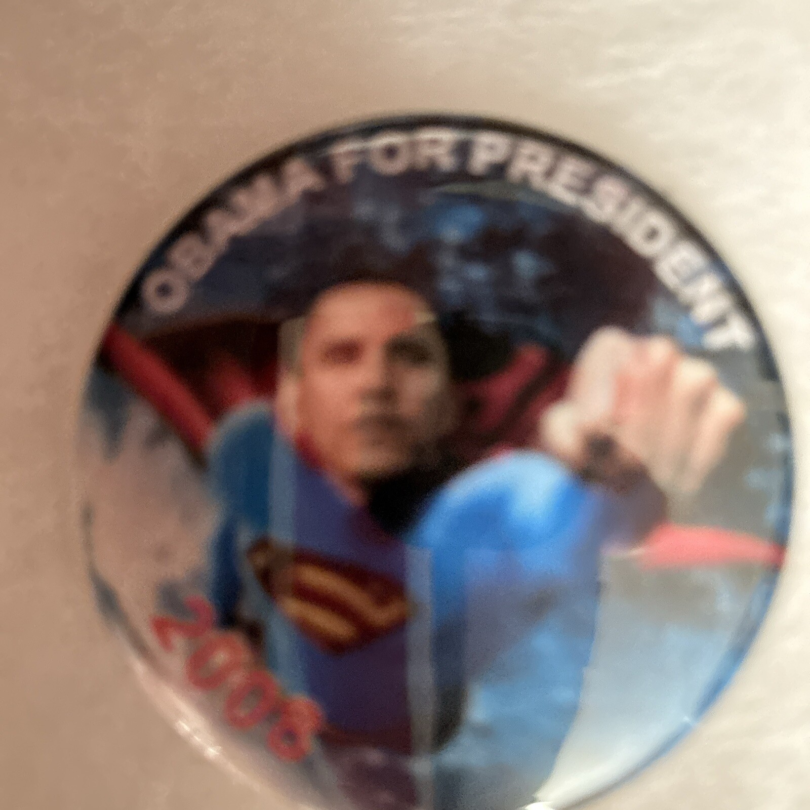 Obama For President 2008  Superman 2 1/4” pinback button