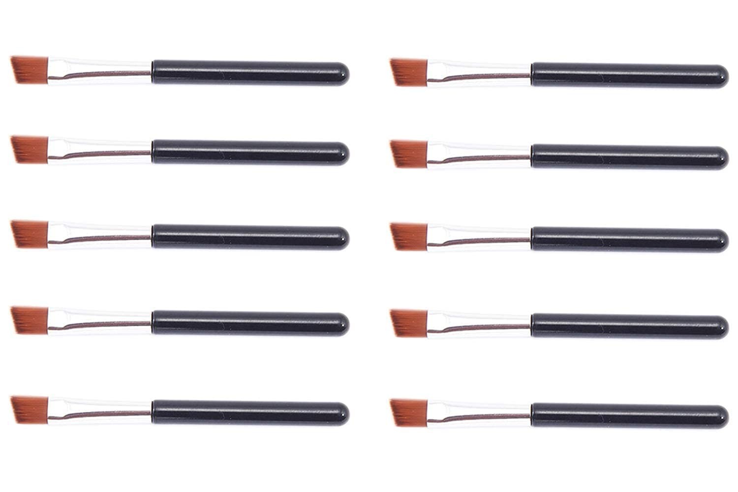 10 PCS Angled Eyebrow Brush And Spoolie Mini Portable Makeup Tool Set