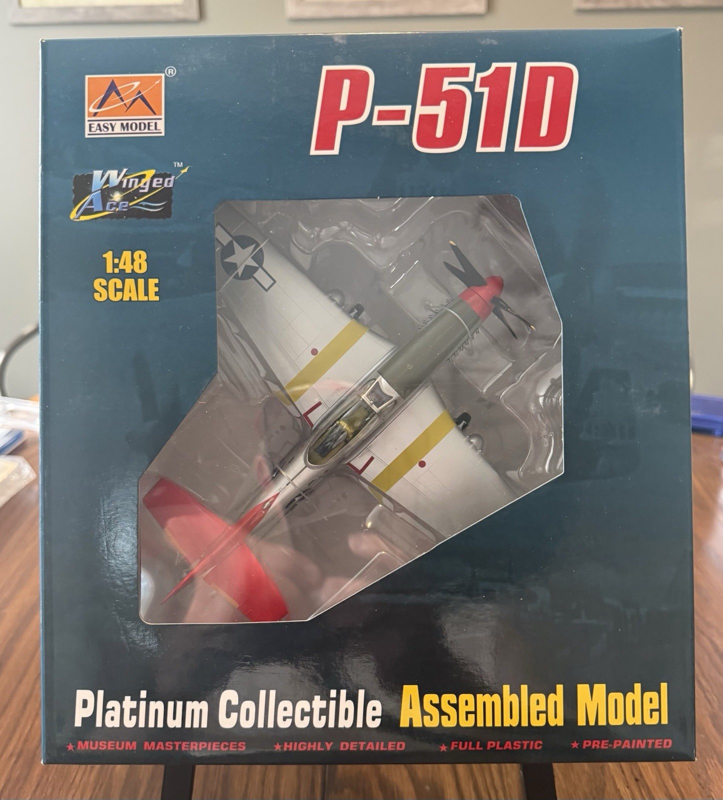 1:48 Scale P-51D WWII Fighter Aircraft Model - Pre-Painted & Easy to Build
