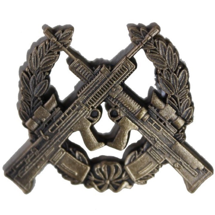 British Army Issue Metal Marksman Badge Military Infantry Crossed Rifles CIC