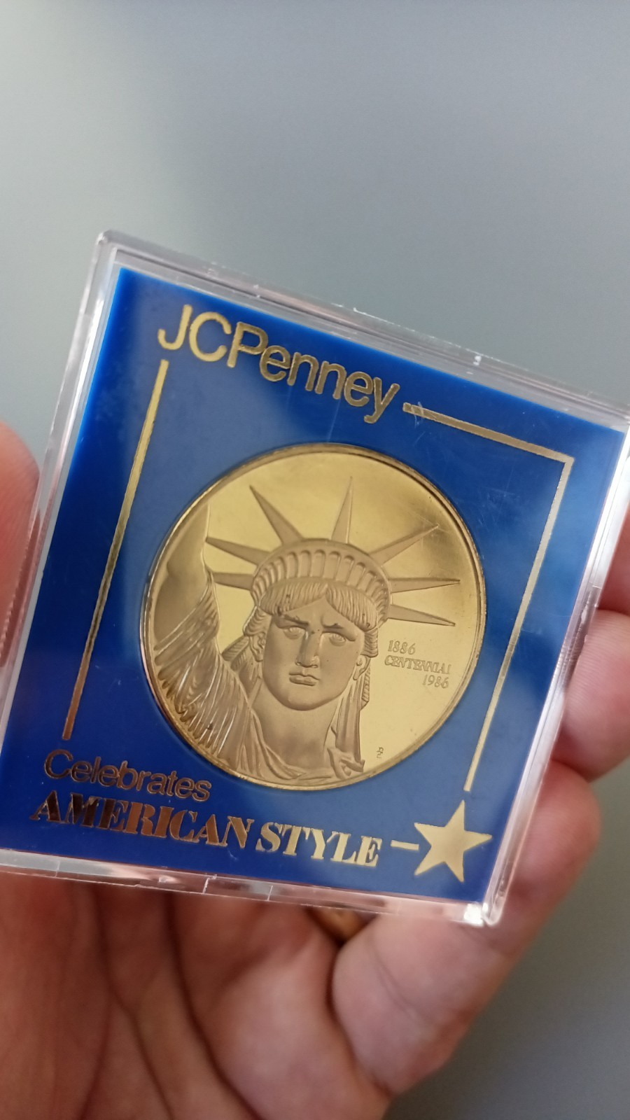 JCPenney Liberty Bronze Token Centennial 1986 in Display Case