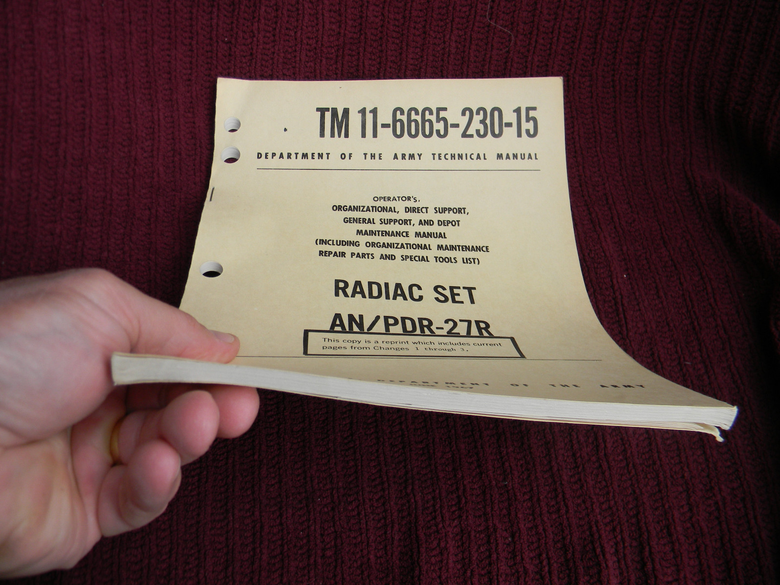 1967 RADIAC SET AN/PDR-27R Technical Manual TM 11-6665-230-15 Repair Parts #212