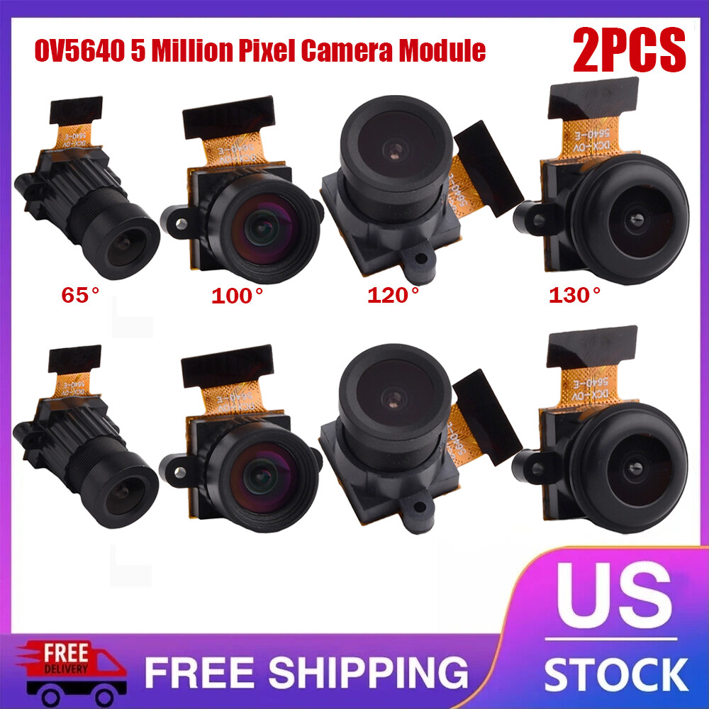 2Pcs OV5640 5 Million Pixel Camera Module 65°-130° Viewing Angle