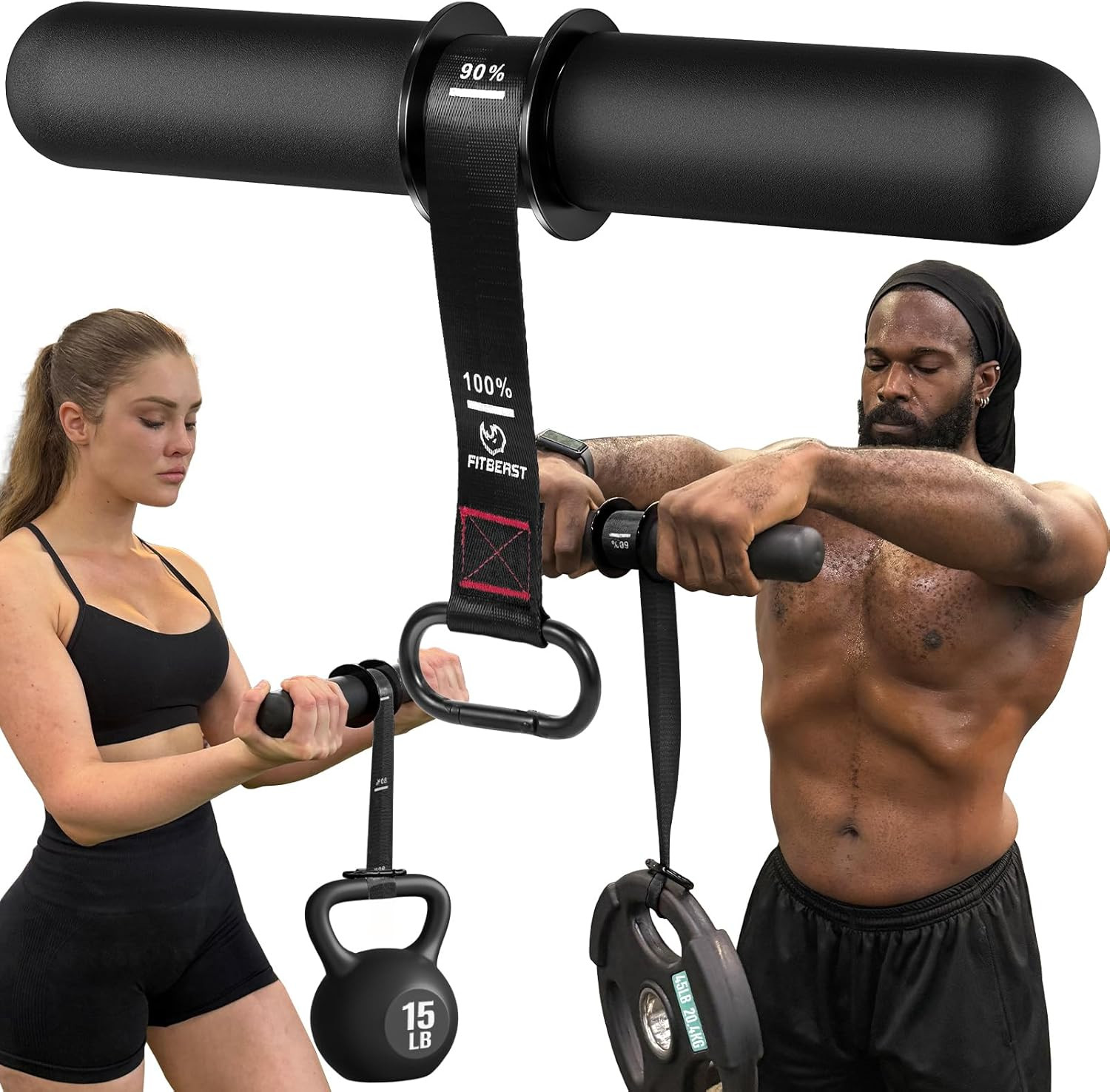 Fitbeast Forearm Strengthener & Forearm Exerciser, Wrist Roller with Thicker Han
