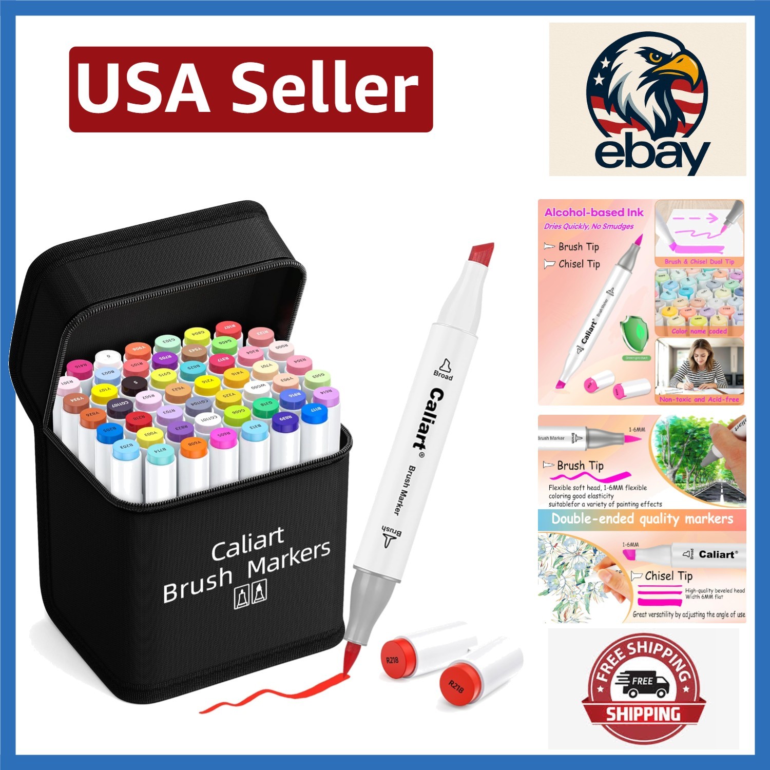 51 Multicolor Brush & Chisel Dual-Tip Markers - Perfect for Art Enthusiasts