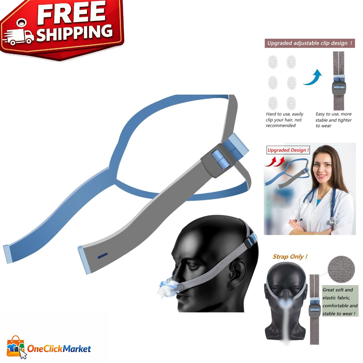 Durable and Adjustable Headgear Strap for Airfit P10/N30 - Money-Saving Quality