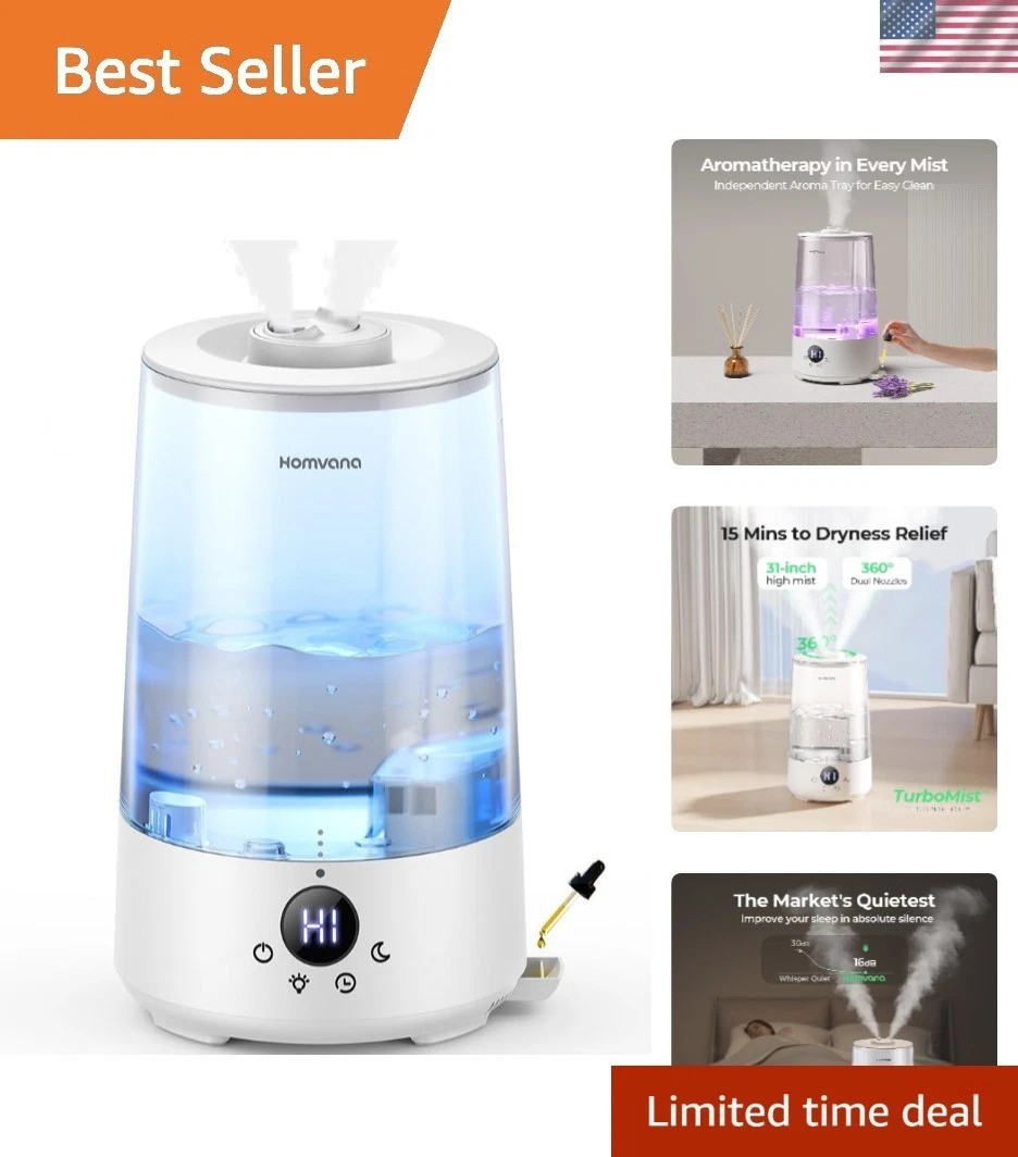 Easy-to-Clean 3.6L Cool Mist Humidifier – Relief from Dryness & Congestion