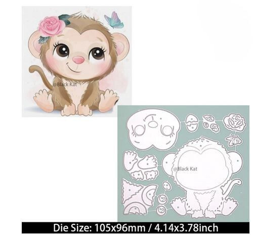 GIRL BABY MONKEY Animal Metal Cutting Die Card Making Scrapbook Pages