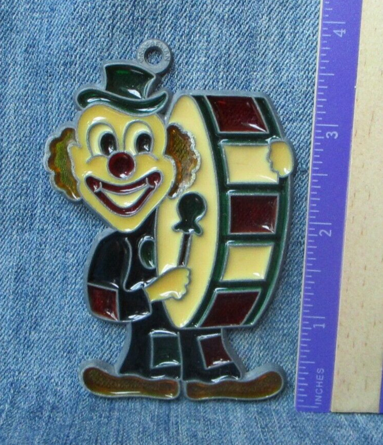 Vintage Clown Banging Drum Sun Catcher Suncatcher Ornament AT1