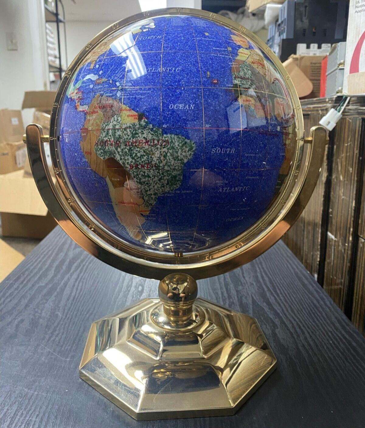 Desk Top World Globe 9" with gems and Nacre (mother of pearl) embellishments