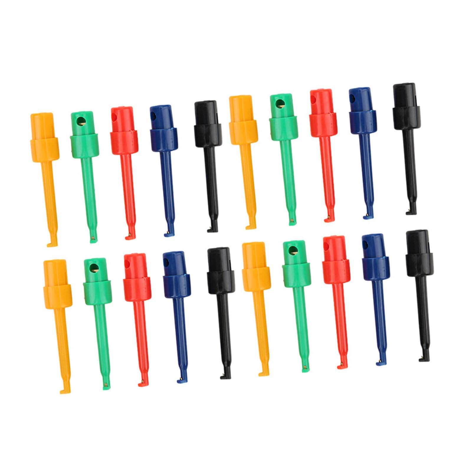 20Pcs Large Test Hook Clip Grabber Test Probe for Electronic Testing Multimeter