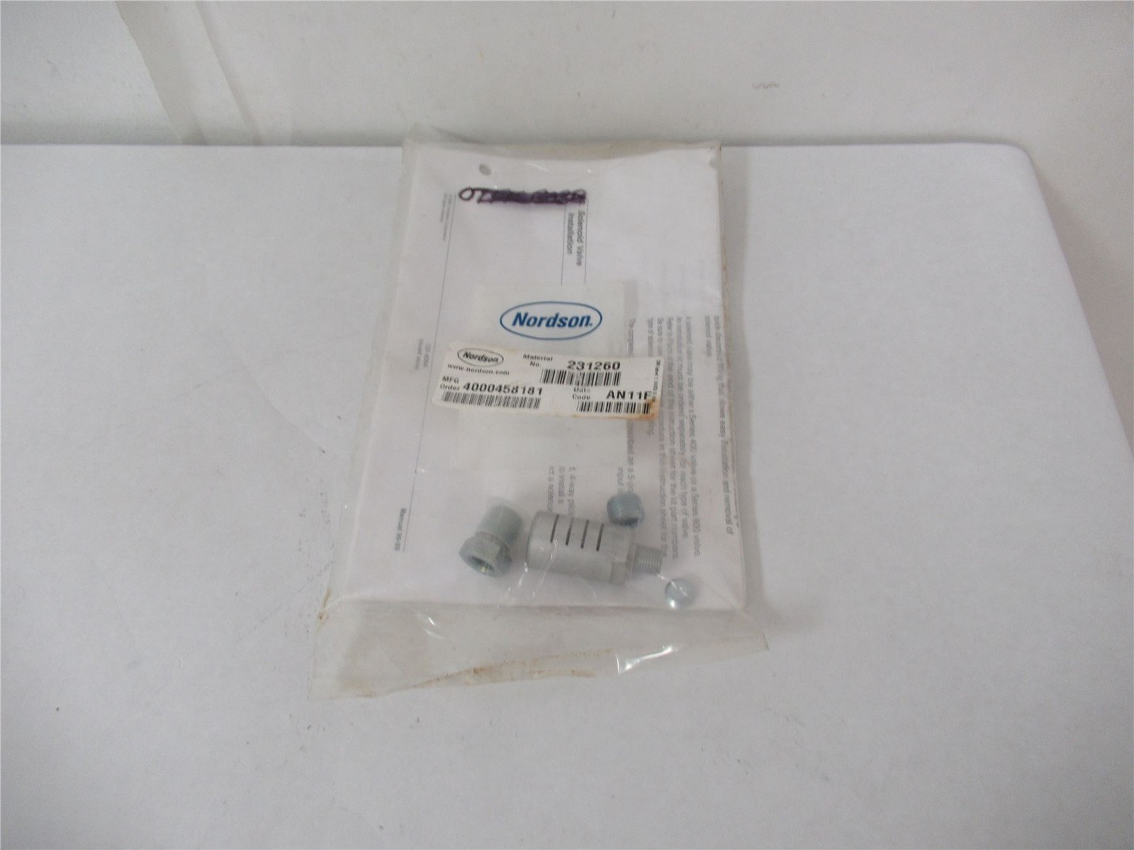 251707 New-No Box; Nordson 231260 Solenoid Valve Install Kit Series 400