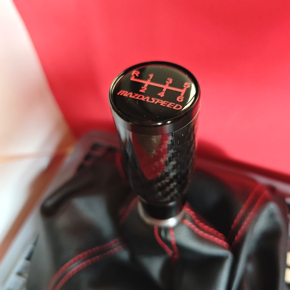 BLACK Carbon Fiber MS 6G Rod SHIFT KNOB for MAZDA 2 3 6 MX-5 CX-3 CX-5 SPORT R