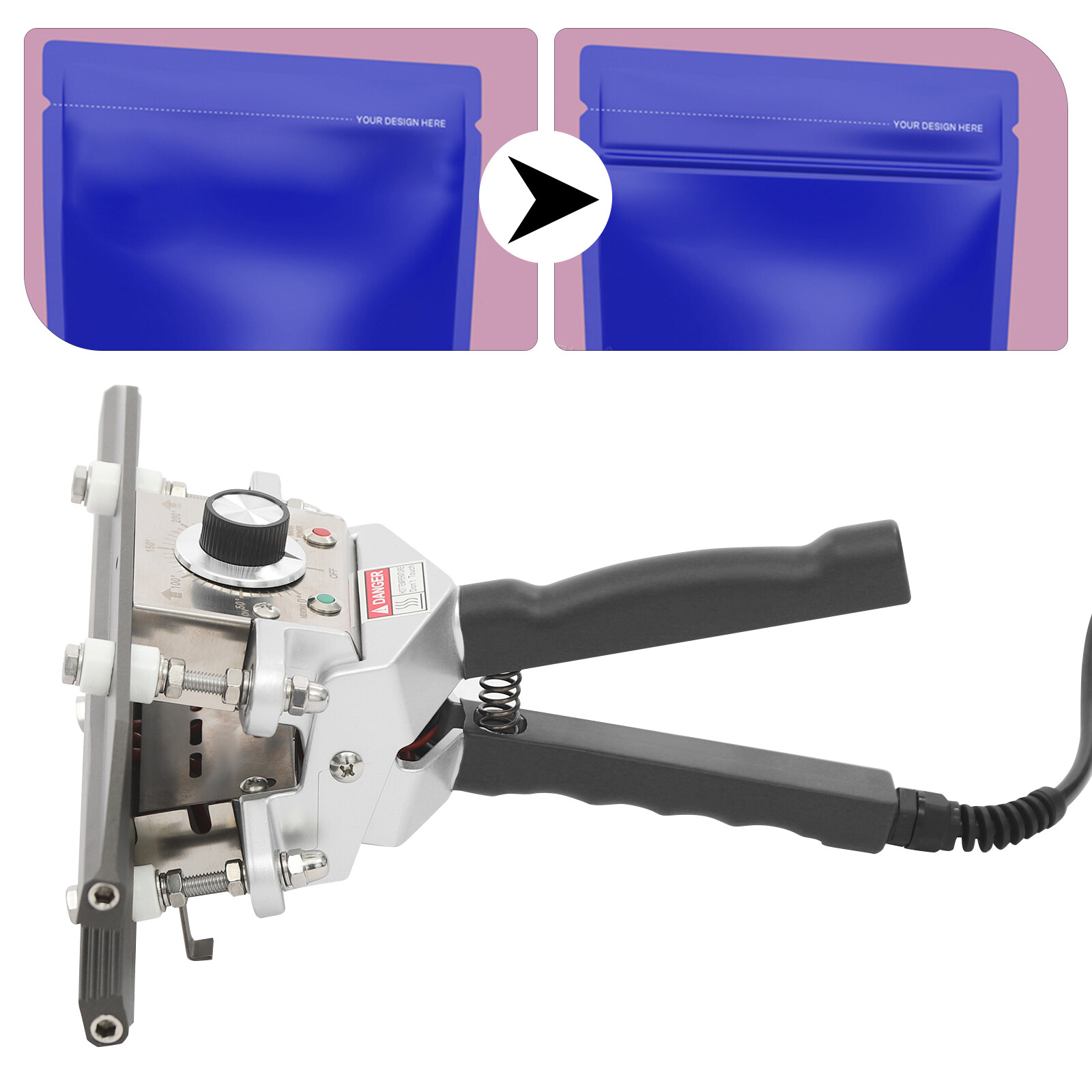 12" Portable Handheld Heat Sealing Machine Electric Heating Bag Sealer 10mm 500W
