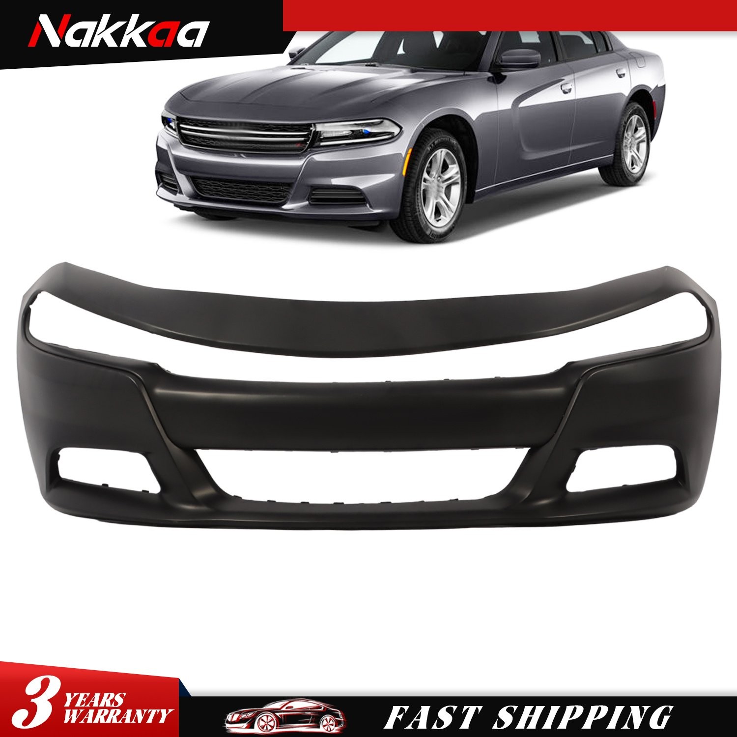 Front Bumper Cover Plastic Fit for 2015-2020 Dodge Charger SE RT SXT-DF