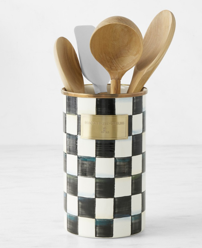 MacKenzie-Childs Courtly Check Utensil Holder New