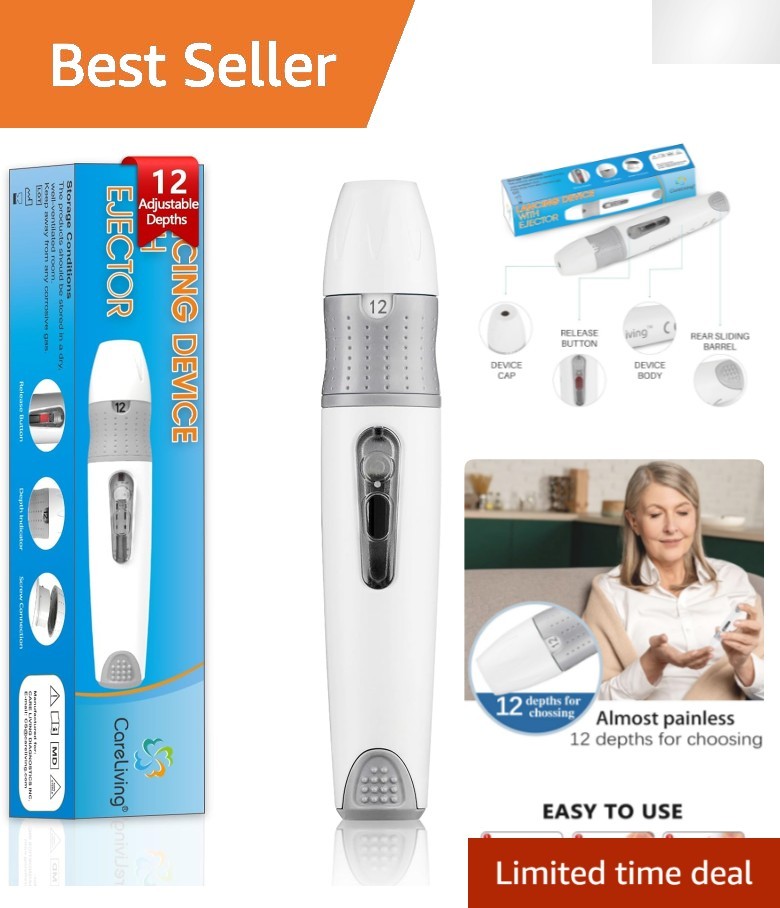 Efficient Diabetes Lancing Device Pen - 12 Depth Settings for Personalized Care