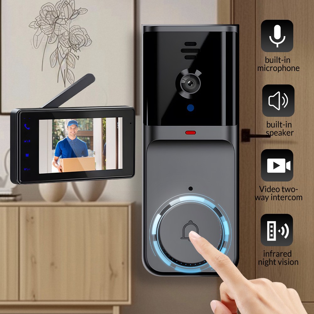 2.4G Wireless Smart Visual Intercom Video Doorbell Camera Monitor for Home US