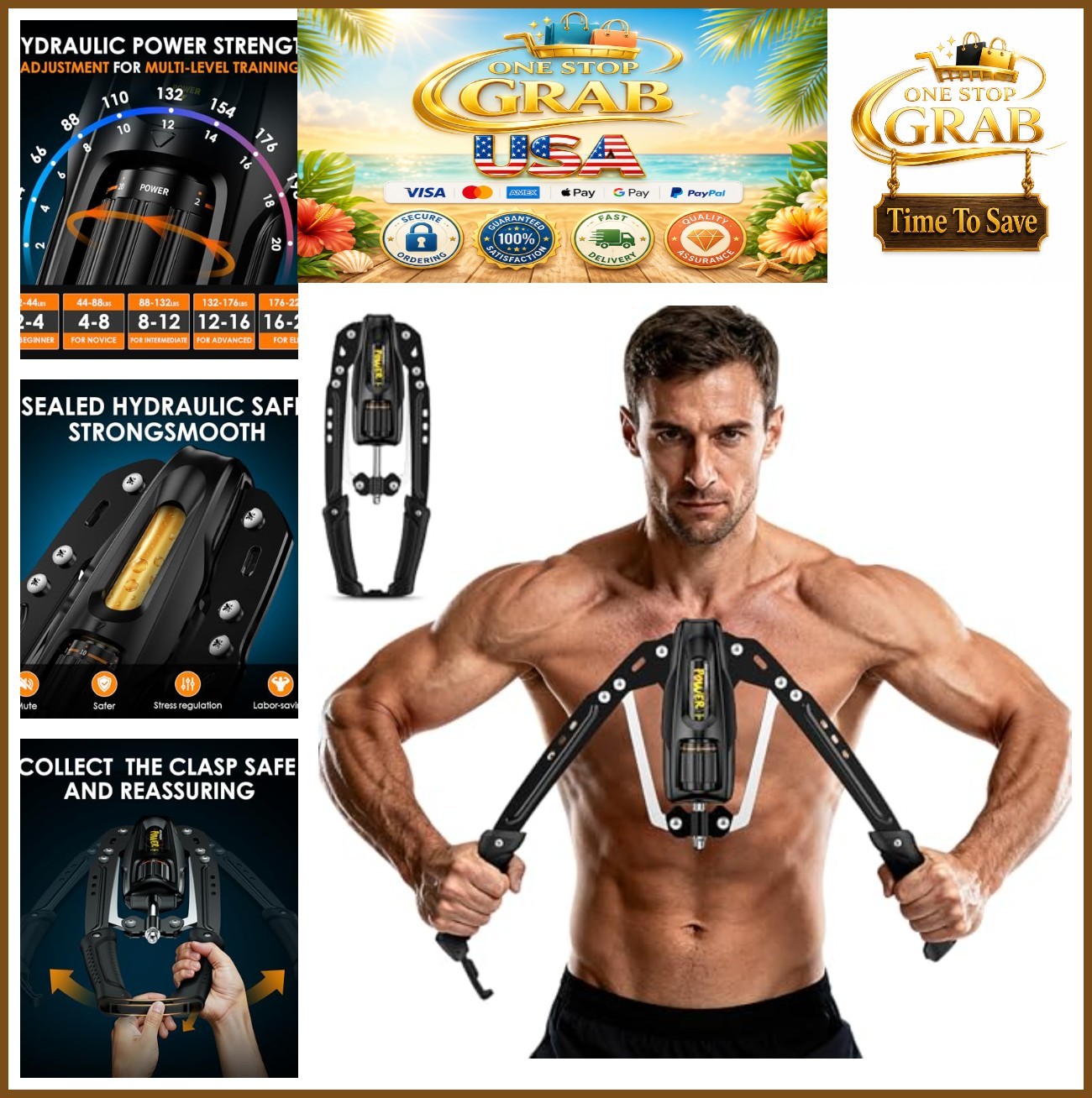 Twister Arm Exerciser 22-440LBs Adjustable Resistance Home Gym Upper Body
