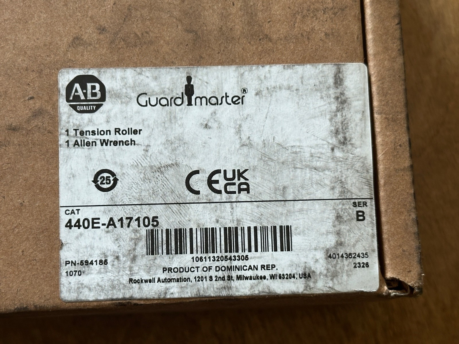allen bradley 440E-A17105 tesion roller + Allen wrench