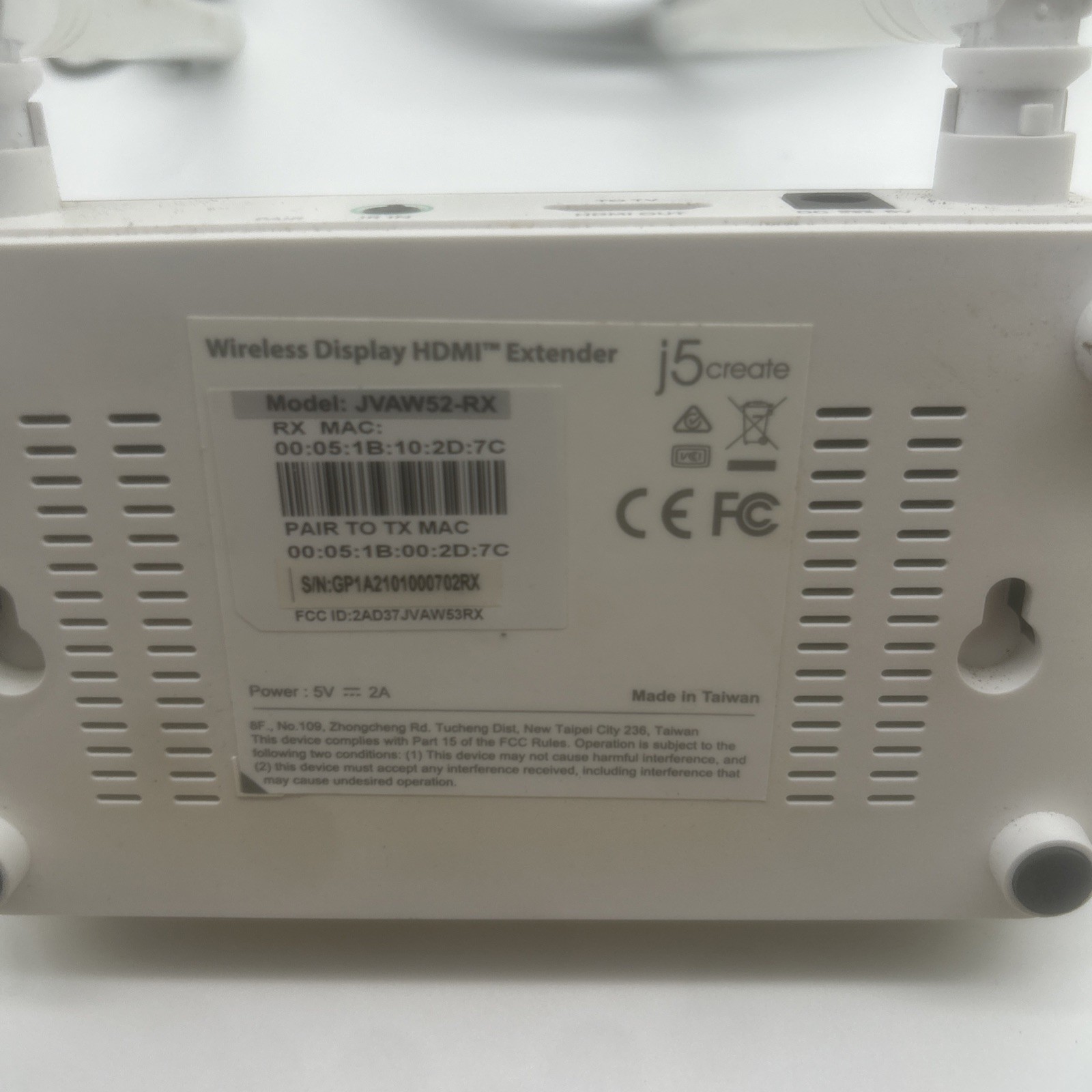 j5create Wireless HDMI Display Extender JVAW52 White @G. A1