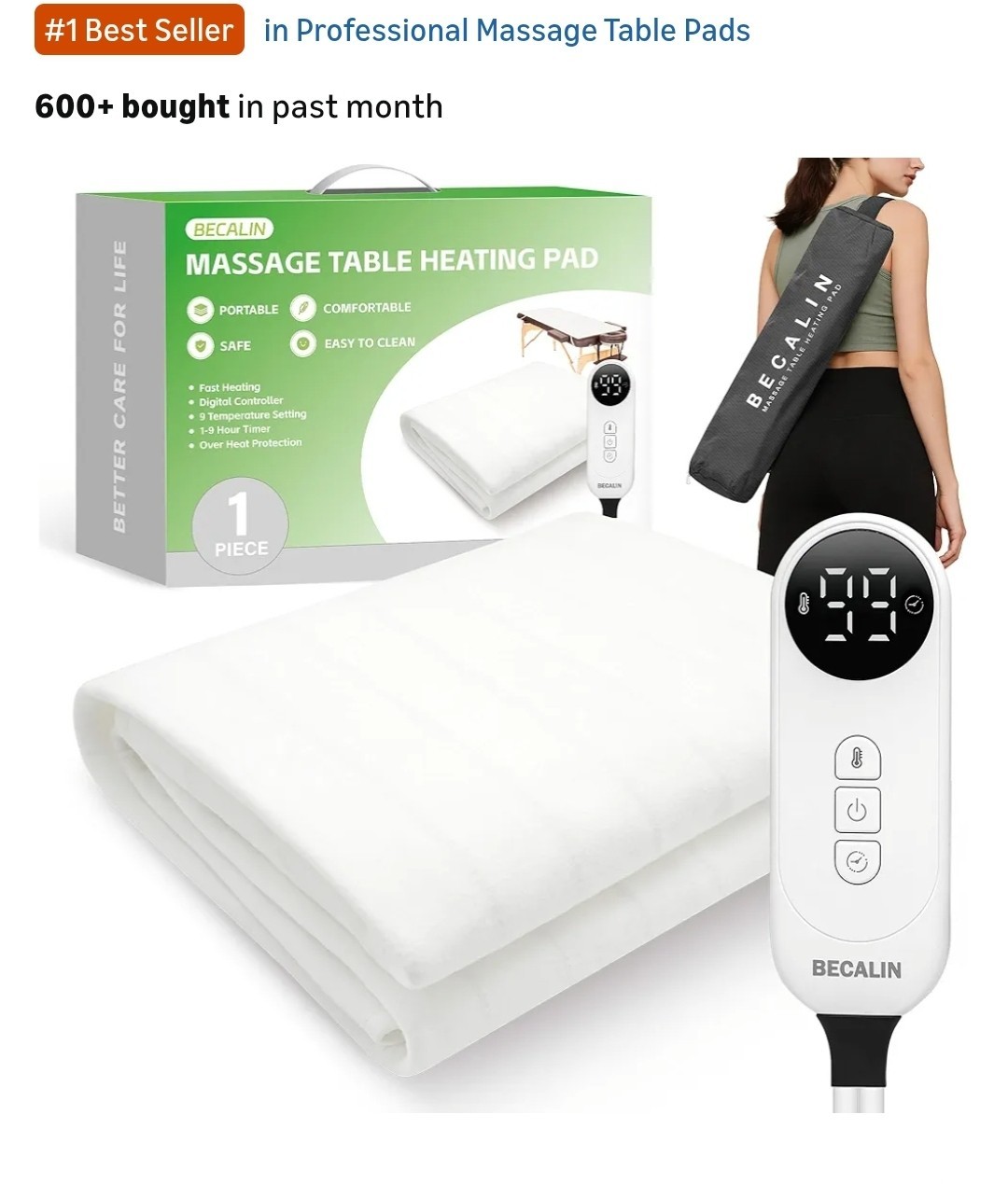 Massage Table Warmer Heating Pad Professional SPA Massage Bed Warmer with 9 Hour