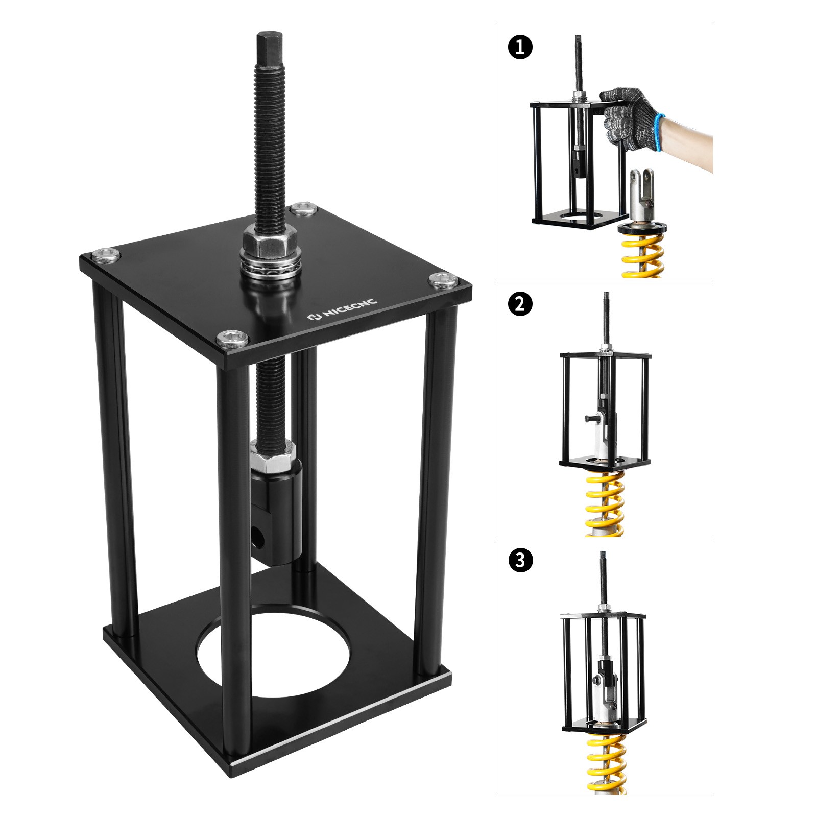 NICECNC Motorcycle Rear Shock Spring Compressor Adjustable Tool For ATV UTV