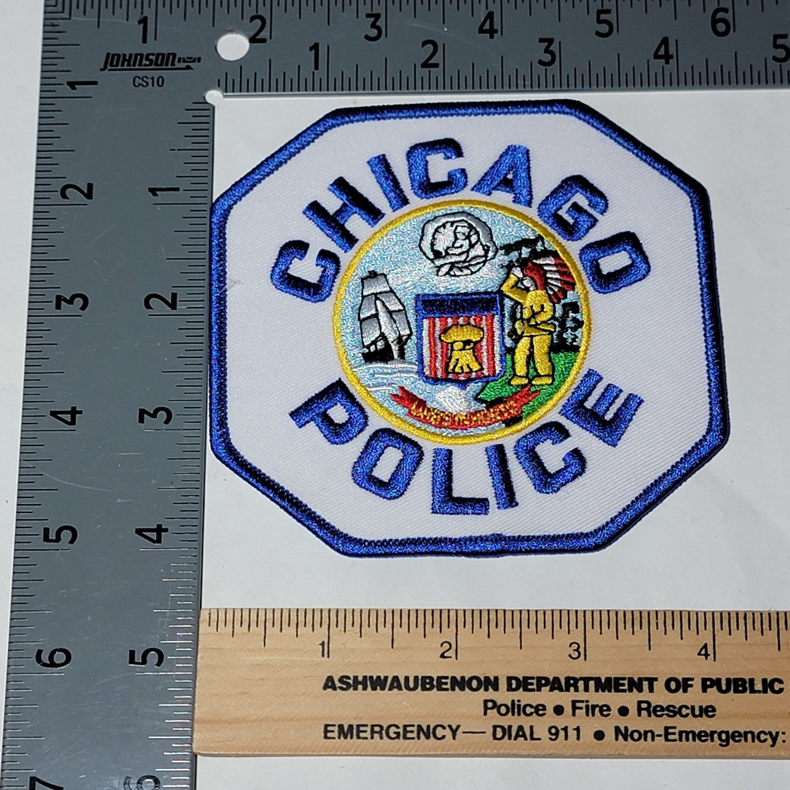 Qb5 Police patch Illinois Chicago Blue Border