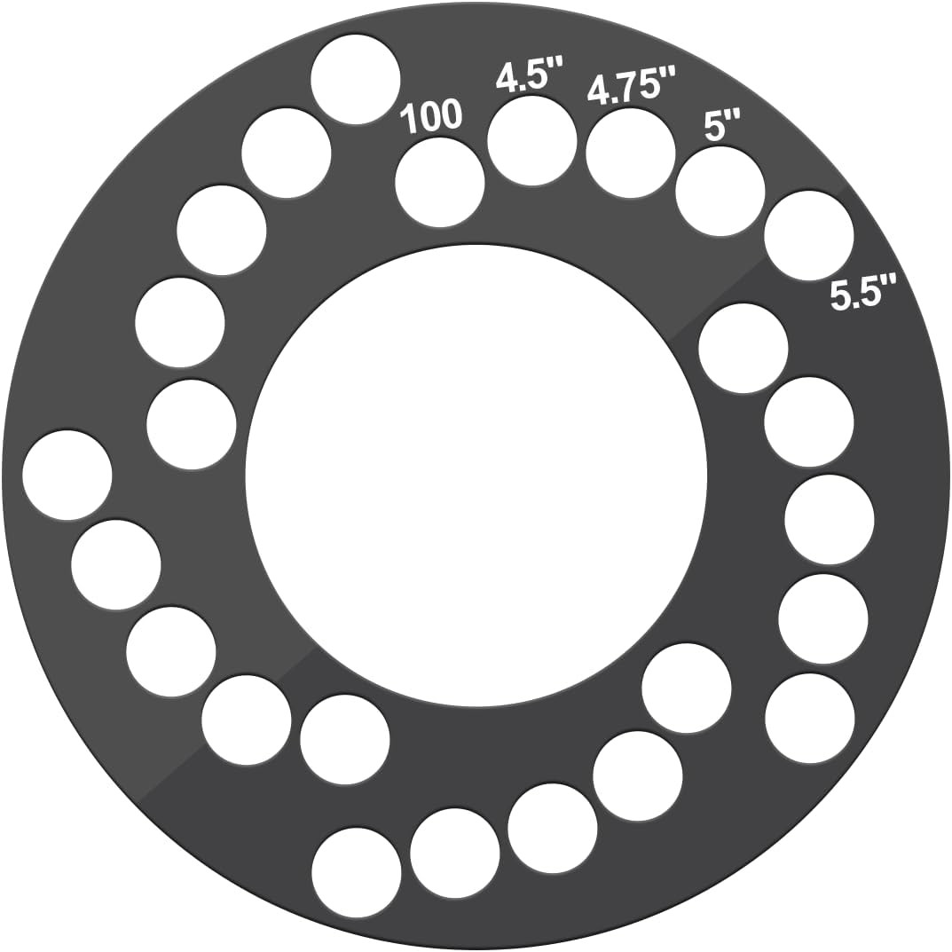 Wheel Bolt Pattern Measuring Tool, Universal 5 Lug Template Gauge for 5, 6, 8 Ho
