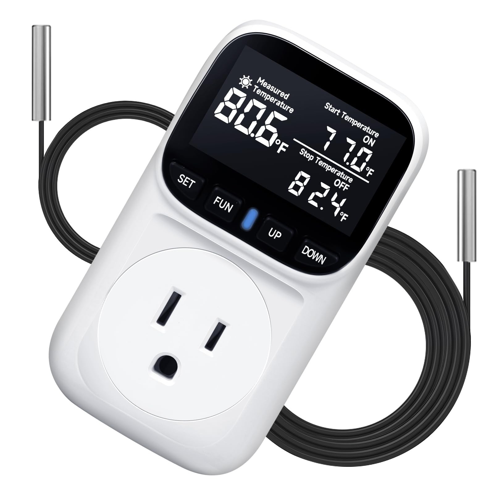 1800W Digital Thermostat for Reptile Tank, -40℉~210℉, Plug in Thermo