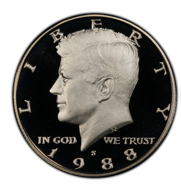 1988 S Kennedy Half Dollar Gem DCam Proof CN-Clad X-455