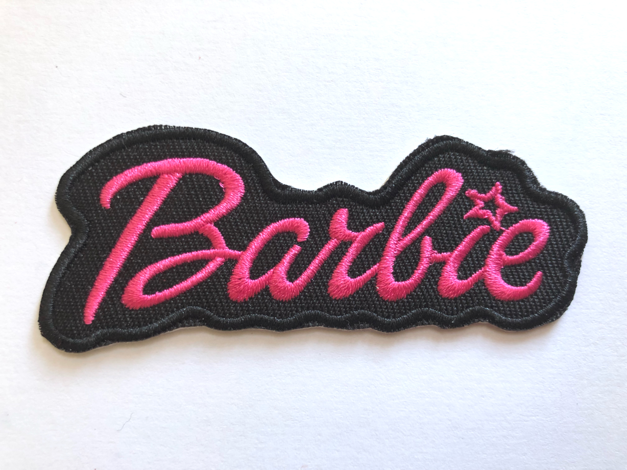 Barbie Patch - Pink, black 3.5x1.5 " (Iron On) ( 2 )