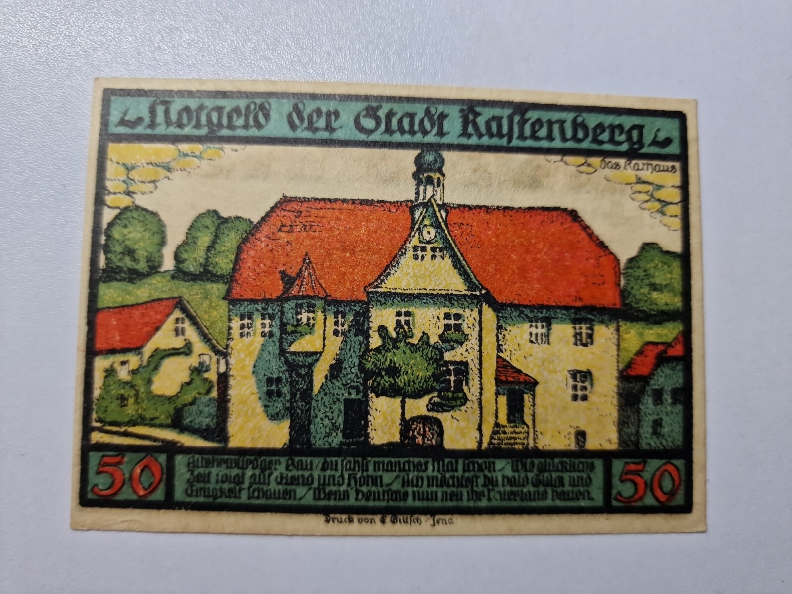 50 Pfennig 1921 Excellent Condition Old BANKNOTE Germany