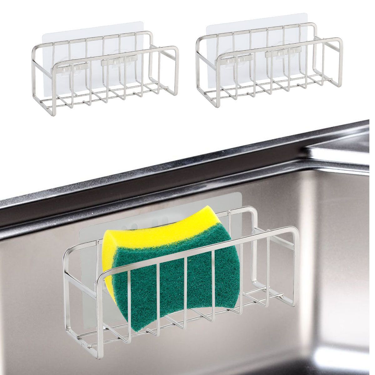 Drain Rack Storage Holder Shelf-Kitchen For Sink Faucet Sponge Soap Bathroom