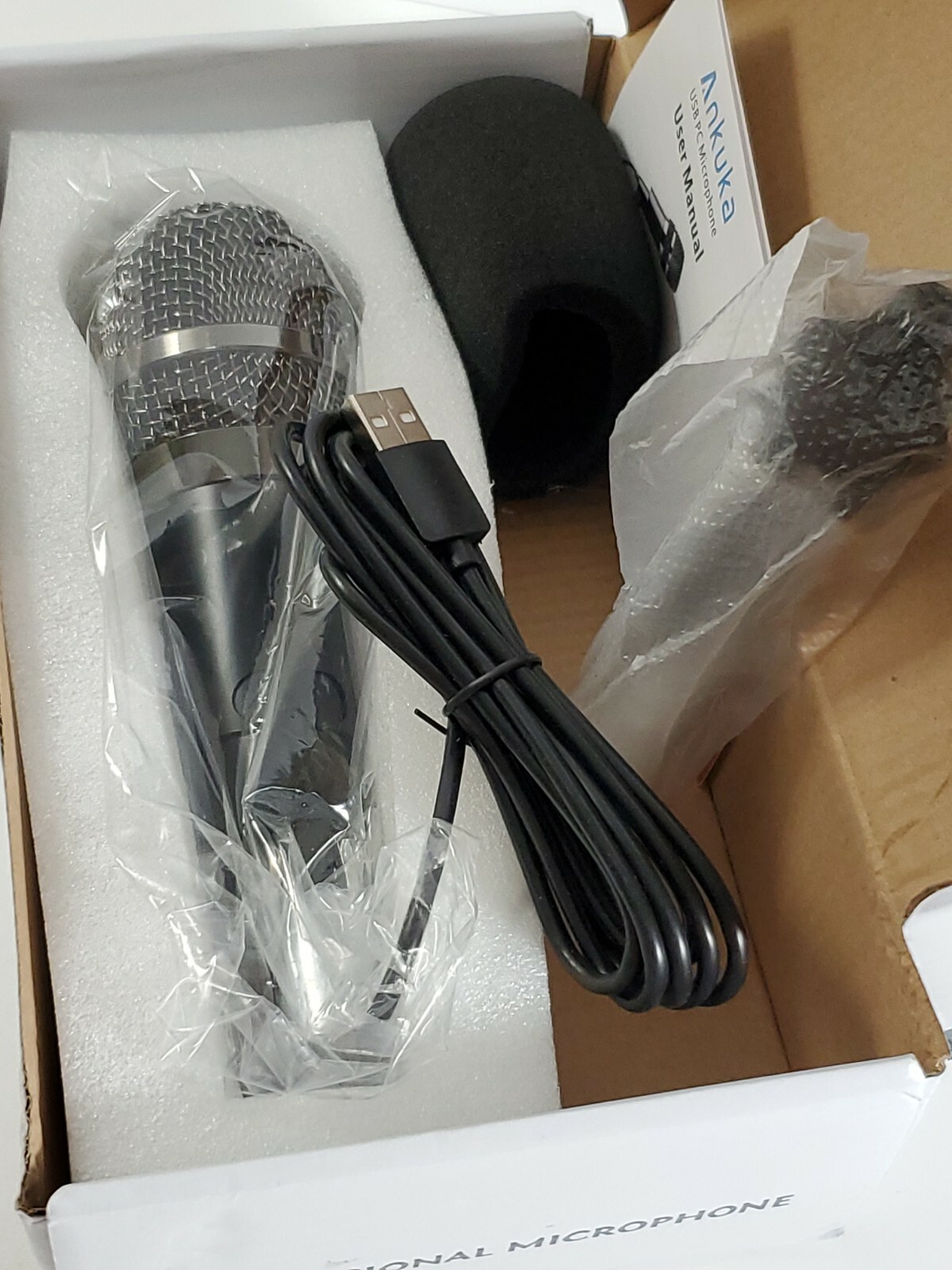 Ankuka USB PC Professional Microphone Omnidirectional w/ Stand Foam Windscreen