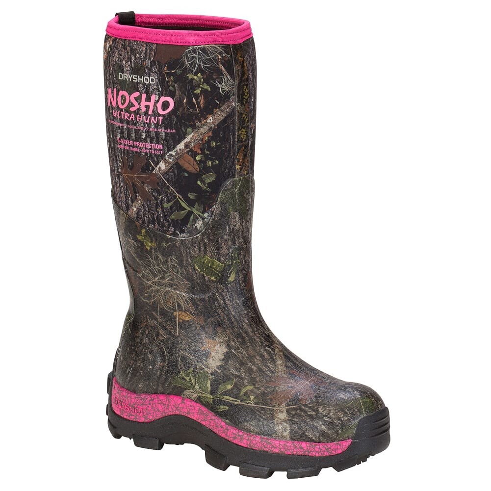 Dryshod Women's NoSho Ultra Hunt Hi Camo/Pink Waterproof Boots (MBMWHPNW): NEW