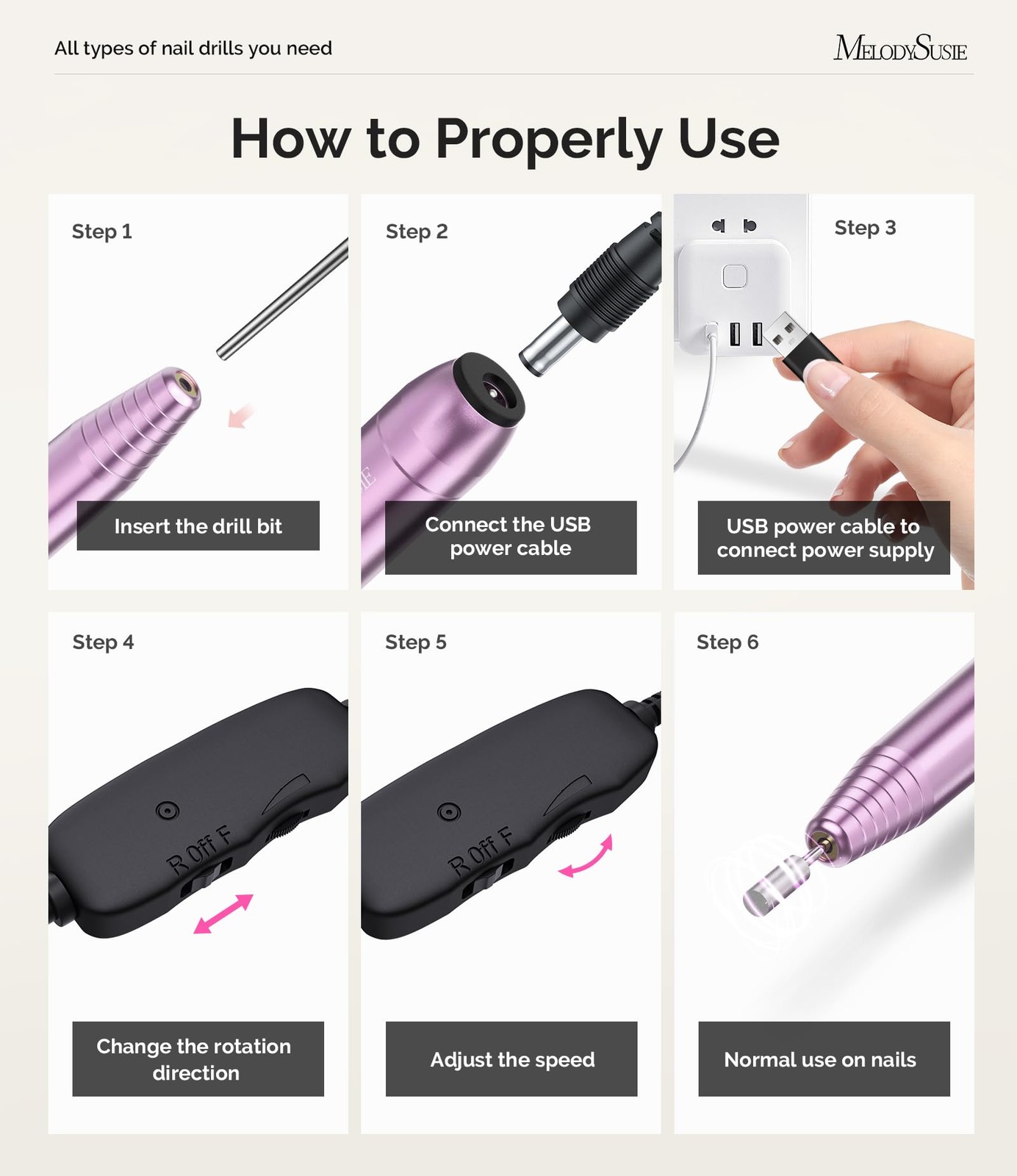 Pen-Shaped Portable USB Nail Drill PC120I 20000RPM Compact NEW