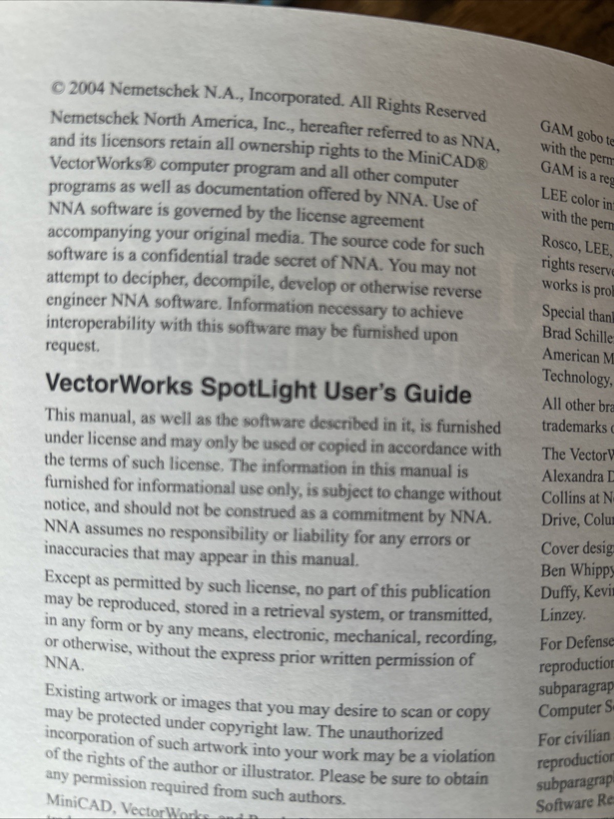 Vectorworks Spotlight Version 11 Users Guide 2004 EUC Vintage
