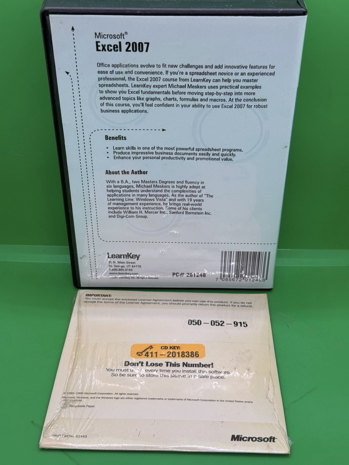 LearnKey Microsoft Excel 2007 Ft. Expert Michael Meskers 5 Disc CD-Rom Set