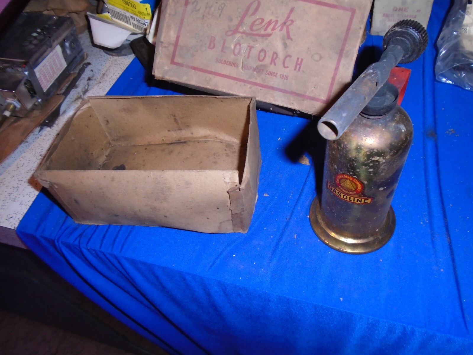 Vintage Lenk Mfg. Company Mini Gasoline BloTorch - Brass -