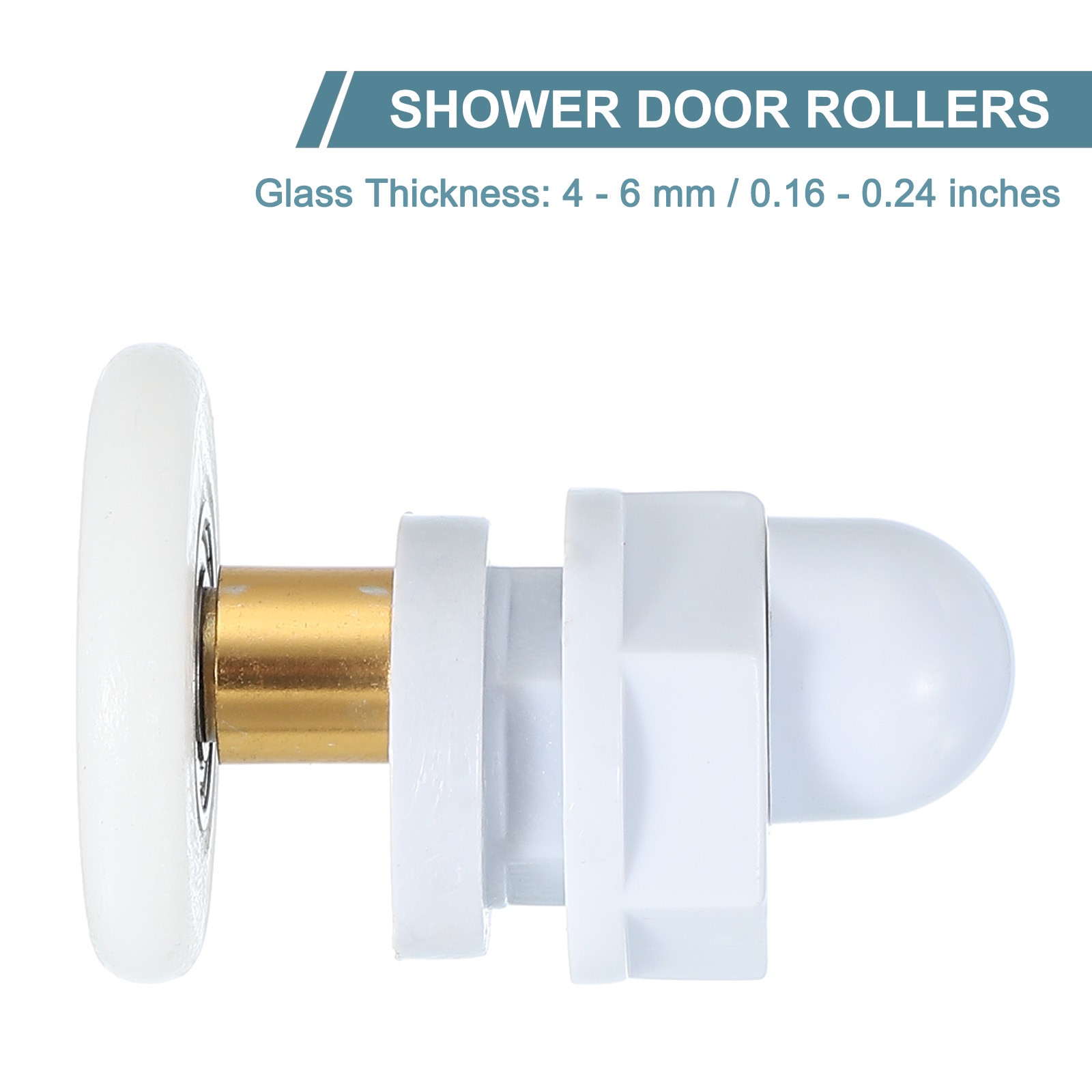 4 Pcs 29mm Shower Door Rollers Copper Rod Pulley Wheels Replacement White