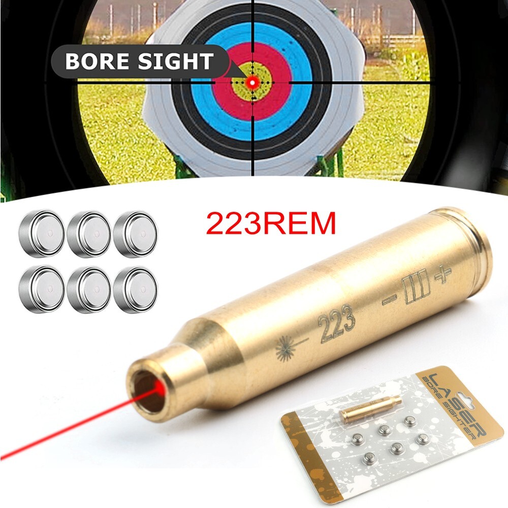 223REM Red Laser Bore Sighter Sight Cartridge .223 Cal & 5.56mm Dot Boresighter